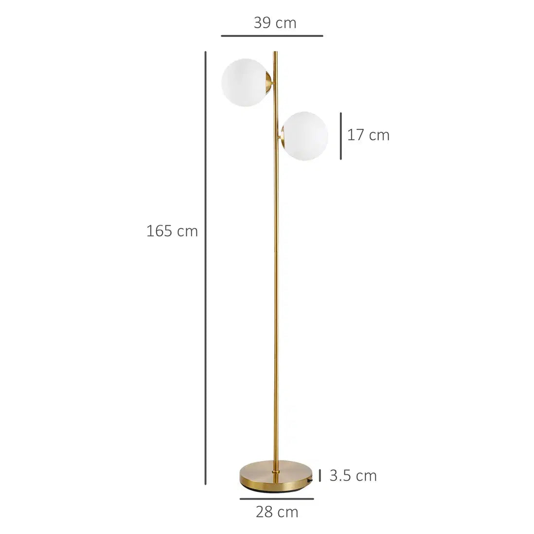 2-Glass Shade Floor Lamp