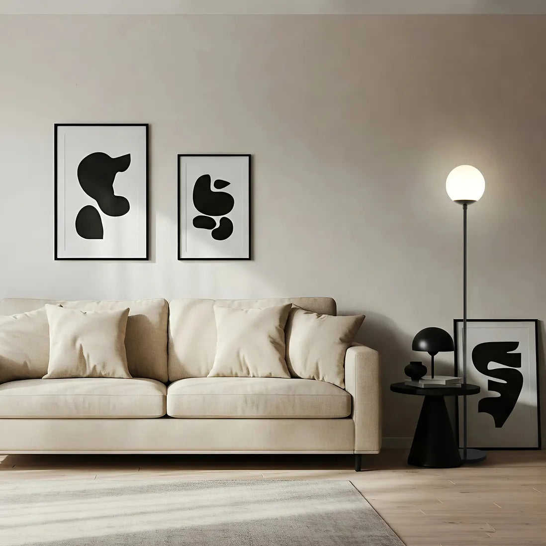 Modern Opal Globe Floor Lamp
