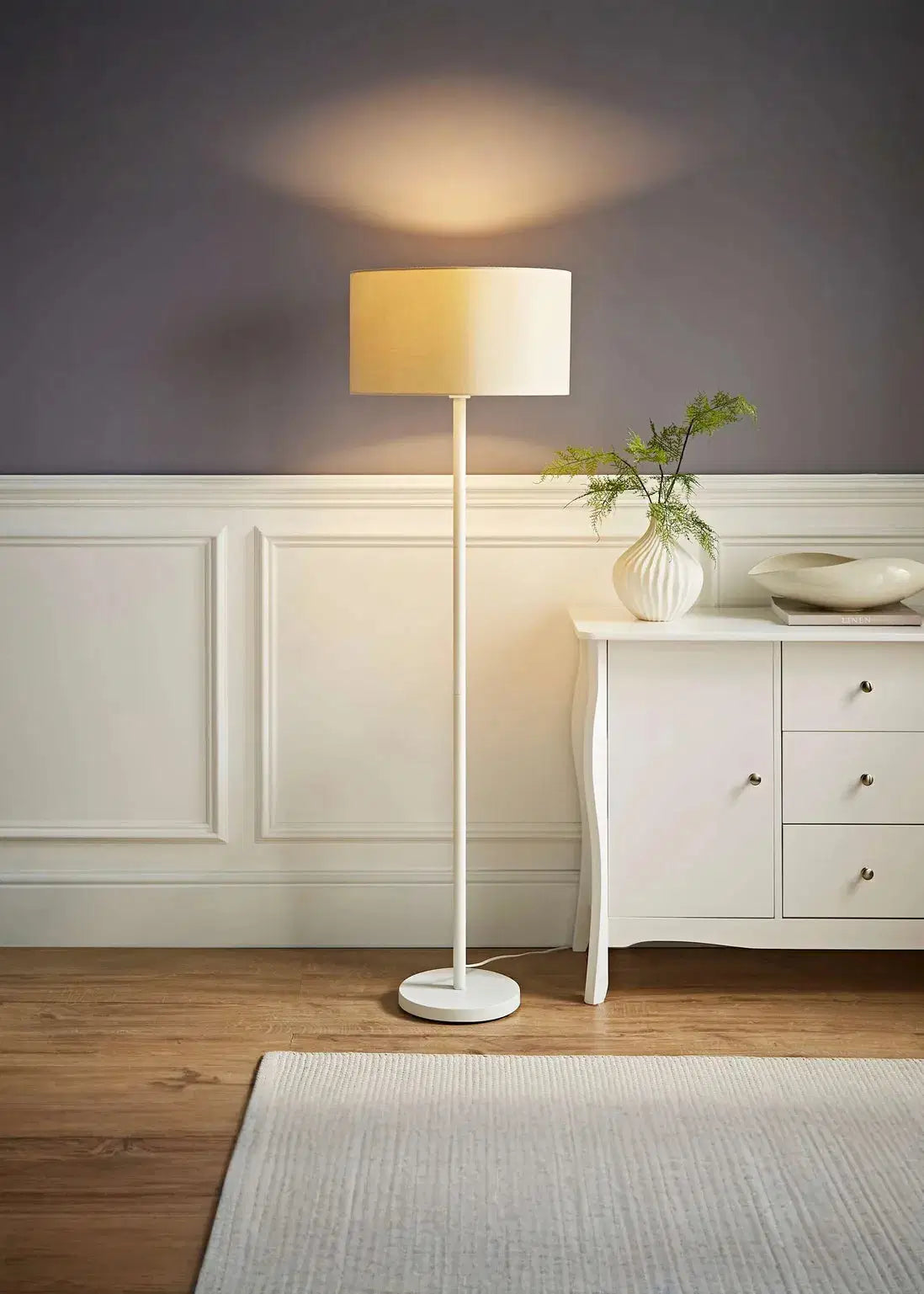 Charlie Floor Lamp – Beige Shade with Sleek Minimalist Base