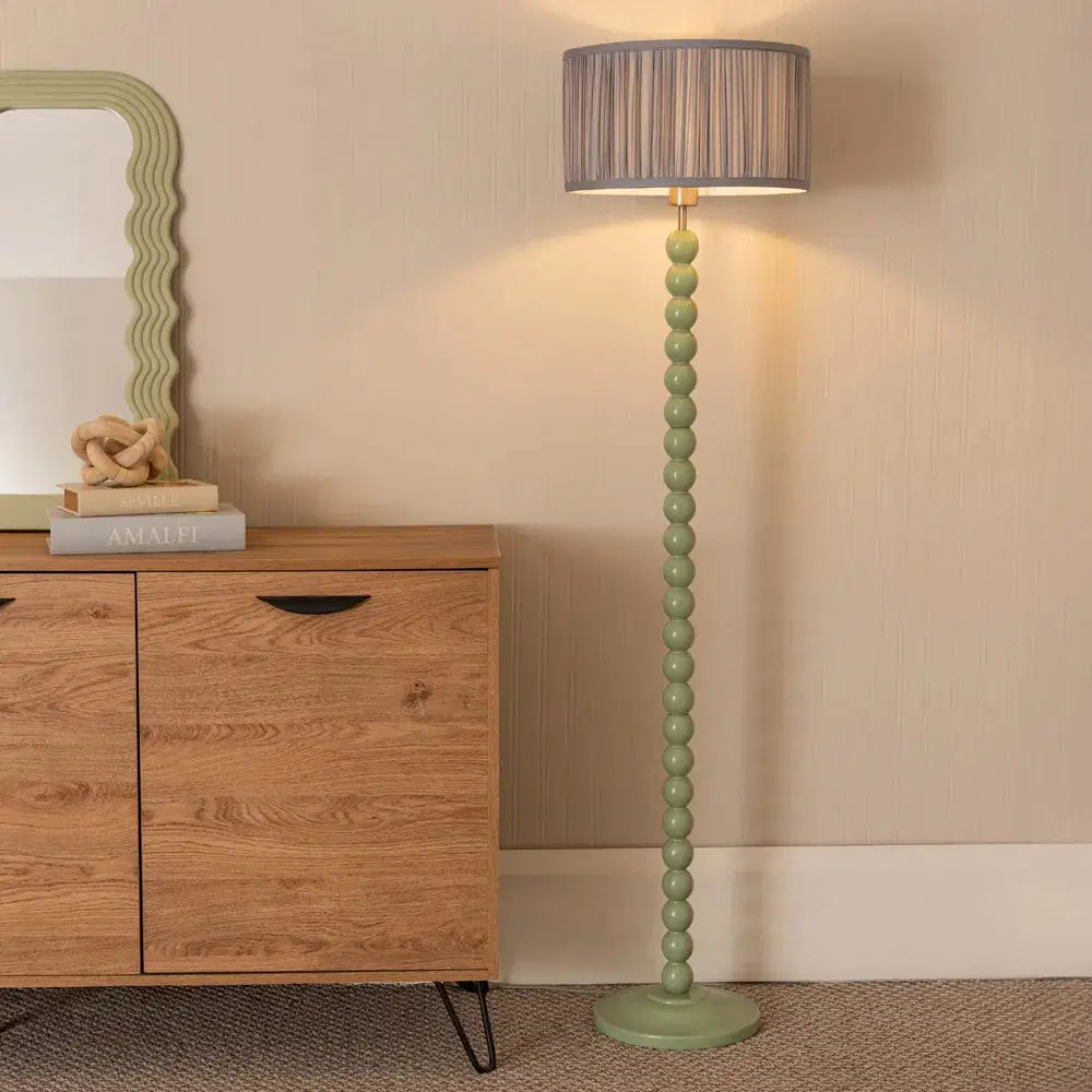 Bobbin Wooden Floor Lamp