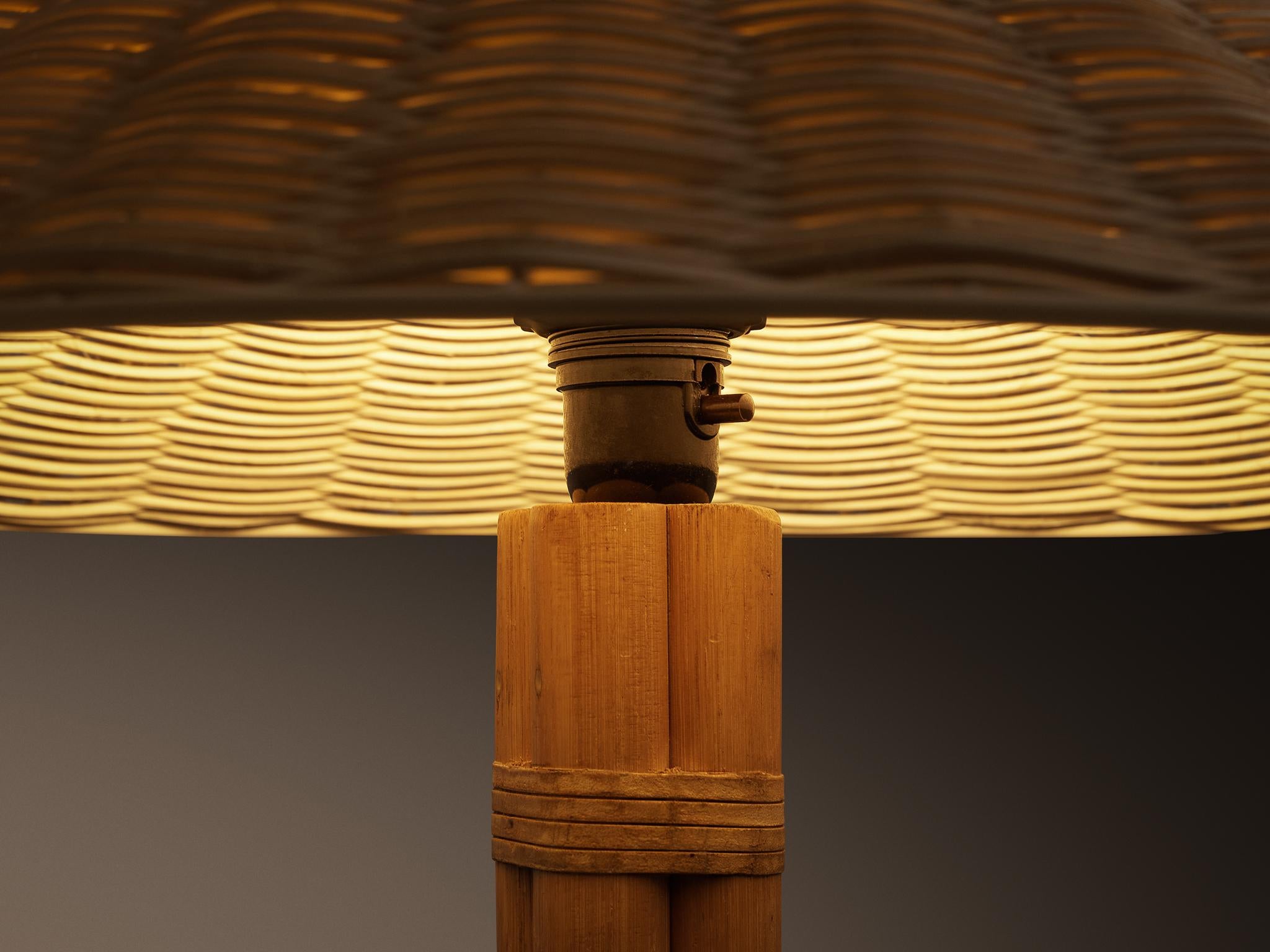 Decfair Bamboo Cane &amp; Brass Floor Lamp