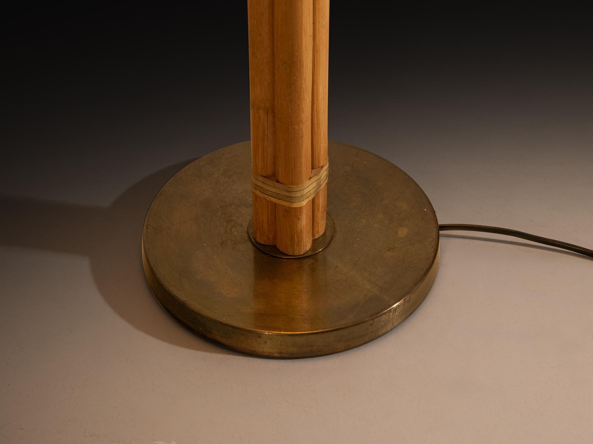 Decfair Bamboo Cane &amp; Brass Floor Lamp