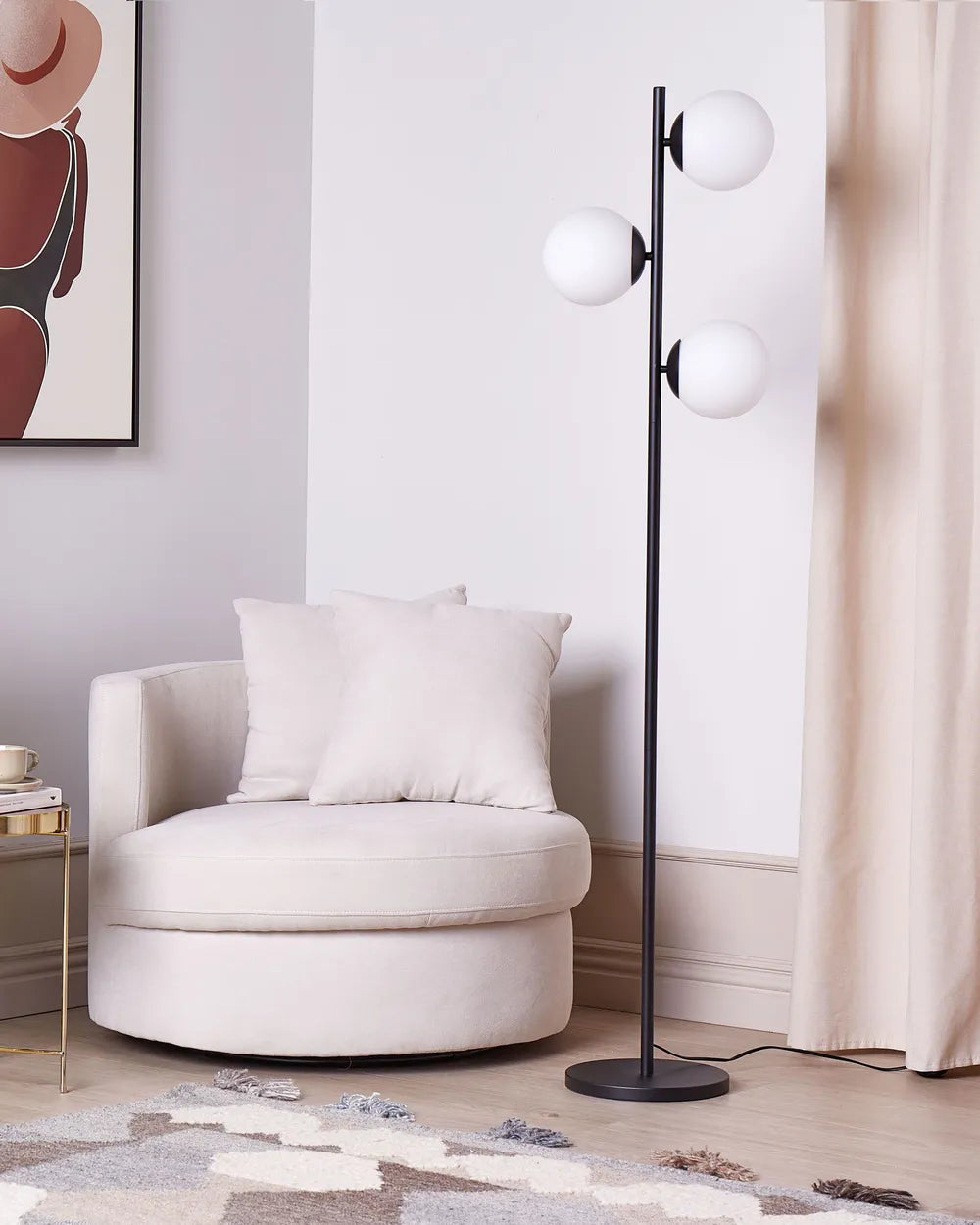 The Decfair Jas Three-Way Floor Lamp in Black