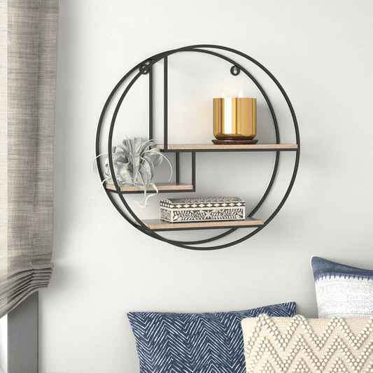 Aberdeen 3 Piece Circle Mango Wood Accent Shelf - The DecFair