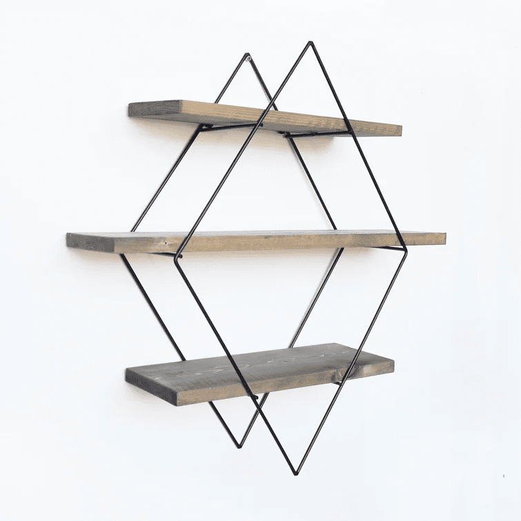 Alyssa 3 Piece Diamond Solid Wood Tiered Shelf - The DecFair