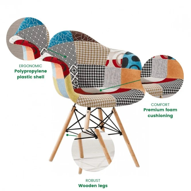 MODA PATCHWORK EIFFEL ARMCHAIR - The DecFair