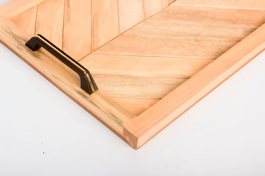Rustic wooden serving tray - The DecFair